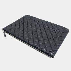 مملوكة مسبقًا Chanel Black Leather Caviar Clutch Large