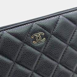 مملوكة مسبقًا Chanel Black Leather Caviar Clutch Large