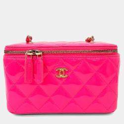 مملوكة مسبقًا Chanel Pink Leather Vanity Small Crossbody Bag with Golden Ball