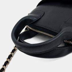 Pre Owned حقيبة شانيال سلسلة كروس بودي بجلد العجل الأسود مع يد علوية