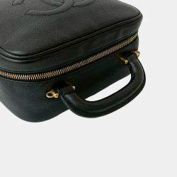 Pre Owned Chanel Black CC Caviar Vanity Case