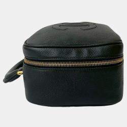 Pre Owned Chanel Black CC Caviar Vanity Case