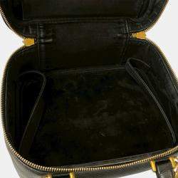 Pre Owned Chanel Black CC Caviar Vanity Case