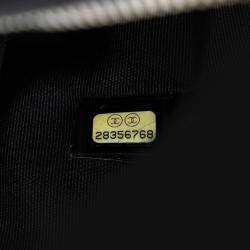 Pre Owned Chanel Black Medium Croc Embossed Calfskin Mademoiselle Gabrielle Signature Pouch