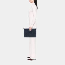 Pre Owned حقيبة كلتش شانيل كيس مدموزيل O جلد غنم مبطنة زرقاء كبيرة