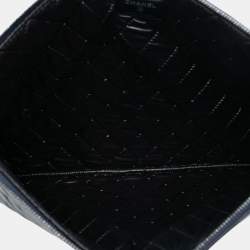 Pre Owned Chanel Blue Large CC Bicolor Quilted Lambskin Clutch