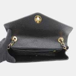 Pre Owned Chanel Chevron Flap Black Caviar Leather Shoulder Bag