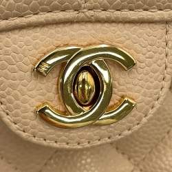 مملوكة مسبقًا Chanel Matelasse Mini Beige Caviar Leather Chain Shoulder Bag