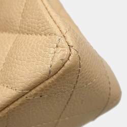 مملوكة مسبقًا Chanel Matelasse Mini Beige Caviar Leather Chain Shoulder Bag