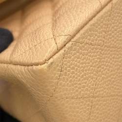 Pre Owned حقيبة شانيل رفرف مزدوج سلسلة كتف جلد كافيار بيج حجم 25