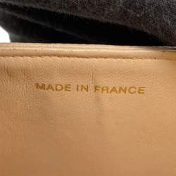 Pre Owned حق يبة شانيل رفرف مزدوج سلسلة كتف جلد كافيار بيج حجم 25