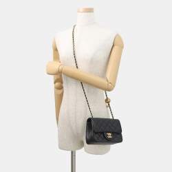 مملوكة مسبقًا Chanel Matelasse Black Lambskin Mini Chain shoulder Bag