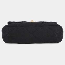 Pre Owned حقيبة كتف بسلسلة شانيل 19 صوف تويد أسود/أرجواني