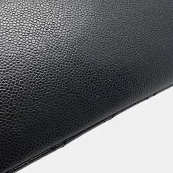 Pre Owned Chanel GST Chain Tote Bag Black Caviar Leather