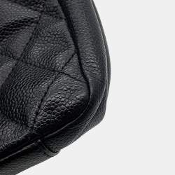 Pre Owned Chanel GST Chain Tote Bag Black Caviar Leather