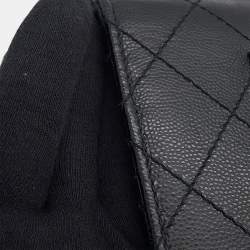 Pre Owned Chanel Matelasse Single Flap 25 Black Caviar Leather Shoulder Bag