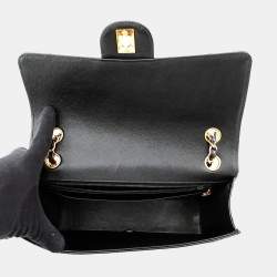 Pre Owned Chanel Matelasse Single Flap 25 Black Caviar Leather Shoulder Bag