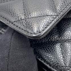 مملوكة مسبقًا Chanel Matelassé Black Caviar Leather Wallet on Chain