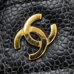مملوكة مسبقًا Chanel Matelassé Black Caviar Leather Wallet on Chain