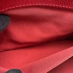 Pre Owned Chanel Boy Small Red Caviar Leather Shoulder Bag