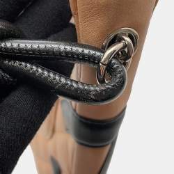 مملوكة مسبقًا حقيبة شانيل كامبون لاين كتف بيج/أسود جلد غنم حجم متوسط