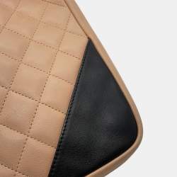 مملوكة مسبقًا حقيبة شانيل كامبون لاين كتف بيج/أسود جلد غنم حجم متوسط