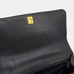 Pre Owned Chanel Matelasse Top Handle Handbag Black Caviar Leather