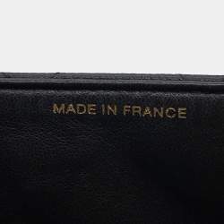 Pre Owned Chanel Matelasse Top Handle Handbag Black Caviar Leather