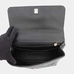 Pre Owned حقيبة شانيل ماتالاسي بمقبض علوي جلد كافيار أسود