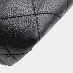 Pre Owned حقيبة شانيل ماتالاسي بمقبض علوي جلد كافيار أسود