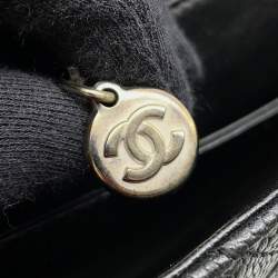 Pre Owned حقيبة شانيل ماتالاسي بمقبض علوي جلد كافيار أسود