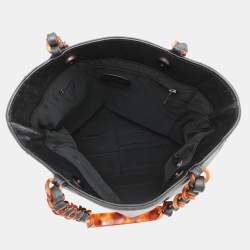 Pre Owned Chanel Cc Logo Plastic Chain Tote Bag Black/Brown Caviar Leather