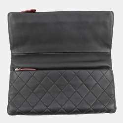مملوكة مسبقًا Chanel Matelasse Clutch Bag Black Lambskin