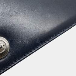 Pre Owned حقيبة شانيل بوي شانيل كتف بسلسلة جلد خروف كحلي حجم 20