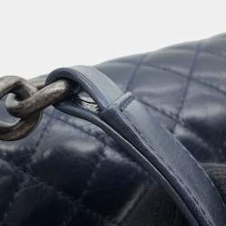 Pre Owned حقيبة شانيل بوي شانيل كتف بسلسلة جلد خروف كحلي حجم 20