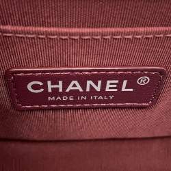 Pre Owned حقيبة شانيل بوي شانيل كتف بسلسلة جلد خروف كحلي حجم 20