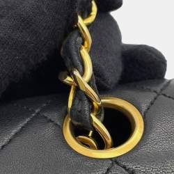 Pre Owned Chanel Matelasse Full Flap Chain shoulder Bag Black Lambskin