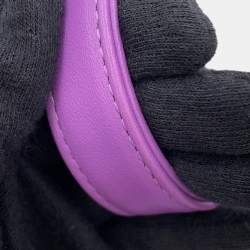 Pre Owned Chanel Matelasse Top Handle Vanity 2-Way Chain shoulder Bag Purple Lambskin Size Small