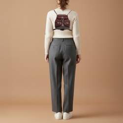 Pre Owned Chanel Duma Mini Burgundy Quilted Caviar Leather Backpack