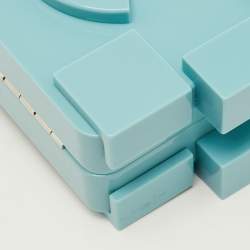 Pre Owned حقيبة كلتش شانيلا بوي سوبرماركت بوي بريك ليجو زجاجي خفيف أزرق بليكسيغراف