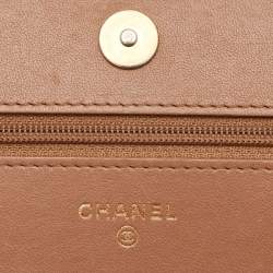 Pre Owned Chanel 19 Wallet On Chain Brown Quilted Leather Chain Bag