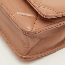 Pre Owned Chanel 19 Wallet On Chain Brown Quilted Leather Chain Bag