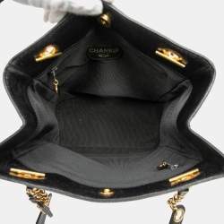 Pre Owned حقيبة شانيل توت كافيار بثلاثة حروف سي باللون الأسود