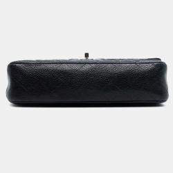 Pre Owned Chanel Black Medium Classic Caviar Double Flap