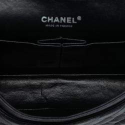 Pre Owned Chanel Black Medium Classic Caviar Double Flap