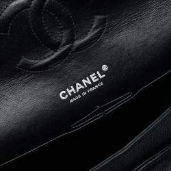Pre Owned Chanel Black Medium Classic Caviar Double Flap