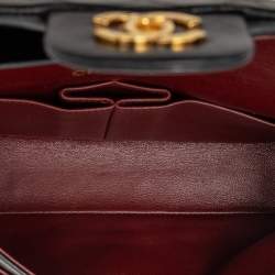 Pre Owned حقيبة شانيل كلاسيكية بغطاء مزدوج جلد خروف سوداء صغيرة