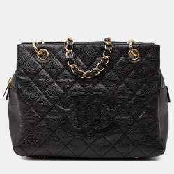 مملوكة مسبقًا Chanel Black Petite Caviar Timeless Tote