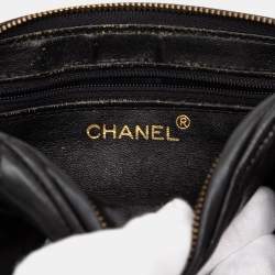 Pre Owned Chanel Black Quilted Lambskin Tassel Barrel Crossbody