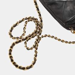 Pre Owned Chanel Black Quilted Lambskin Tassel Barrel Crossbody